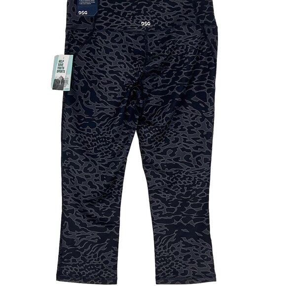 DSG Performance Capri Leggings Sz Small Black & Gray Animal Glow - Picture 2 of 7